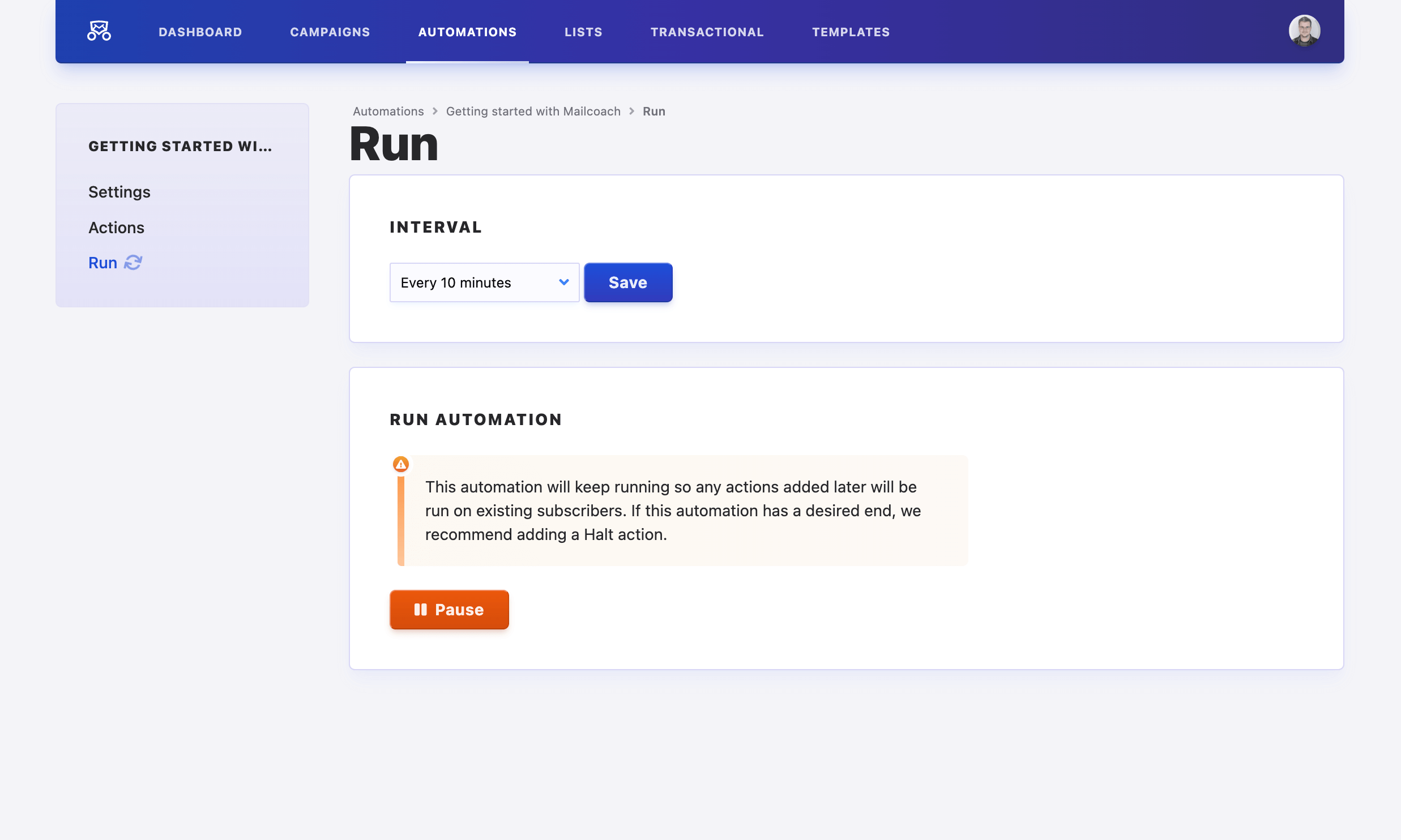 run automation